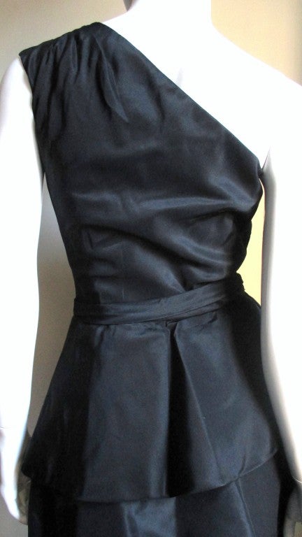 Women's Vintage Werle One Shoulder Tiered Dress
