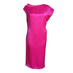 Alexander McQueen Vintage Asymmetric Neckline Silk Dress 2