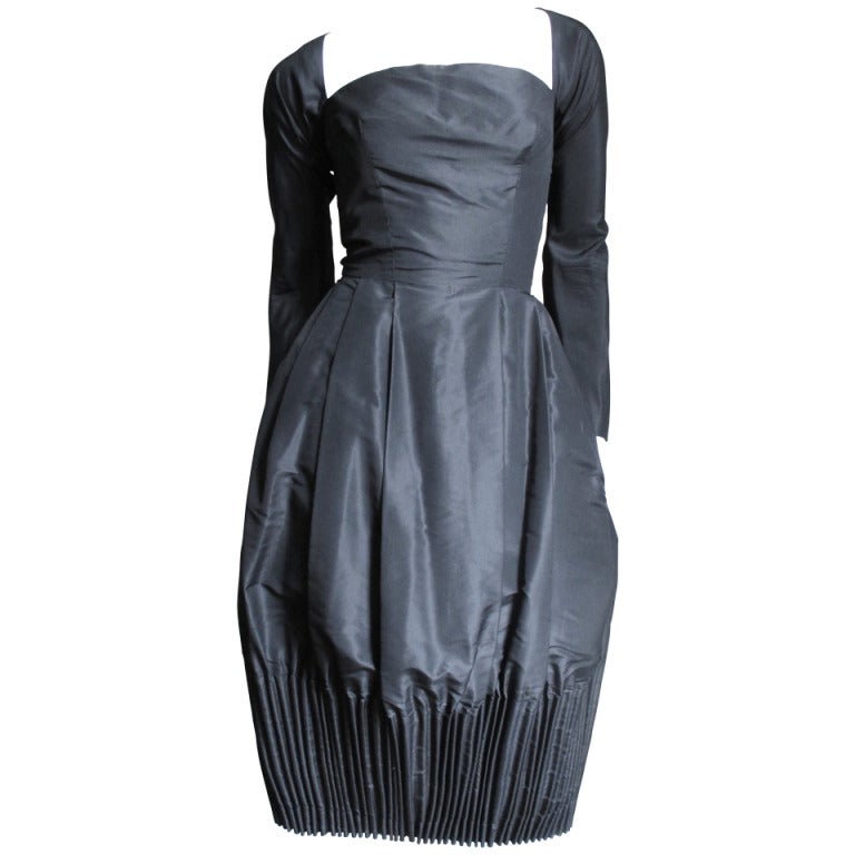 1950's Viola Silk Dress with Cartridge Pleating