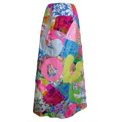 Iconic 1960s Summer of L O V E Silk Patchwork Maxi 7