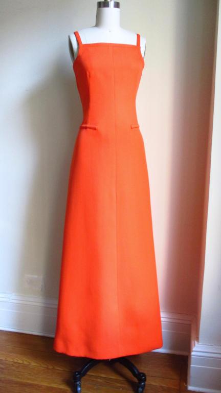 1970's Courreges Cut-out Back Maxi Dress 5