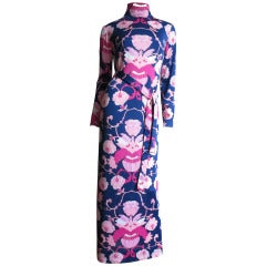 1970's La Mendola Maxi Dress & Silk Over Skirt 8