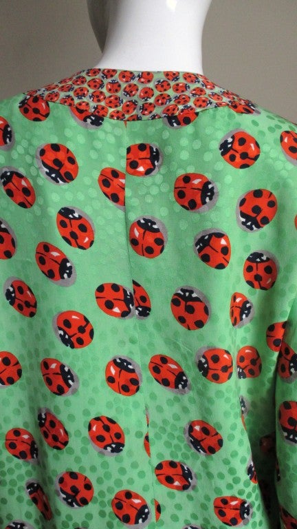 Vintage Bill Blass Silk Ladybug Dress 2
