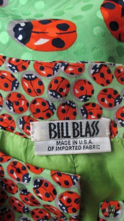 Vintage Bill Blass Silk Ladybug Dress 5
