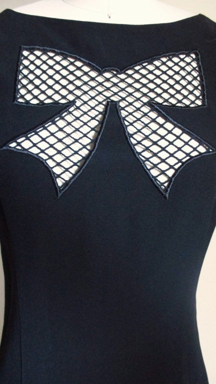  Moschino Dress with Bow Cut out In Good Condition In Water Mill, NY