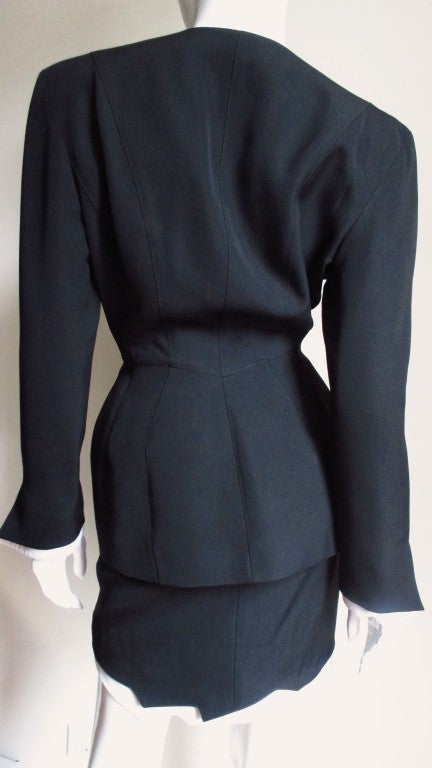 Vintage Thierry Mugler Black & White Jagged Edge Hourglass Suit 3