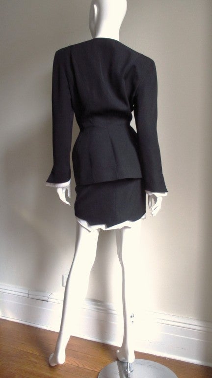 Vintage Thierry Mugler Black & White Jagged Edge Hourglass Suit 5