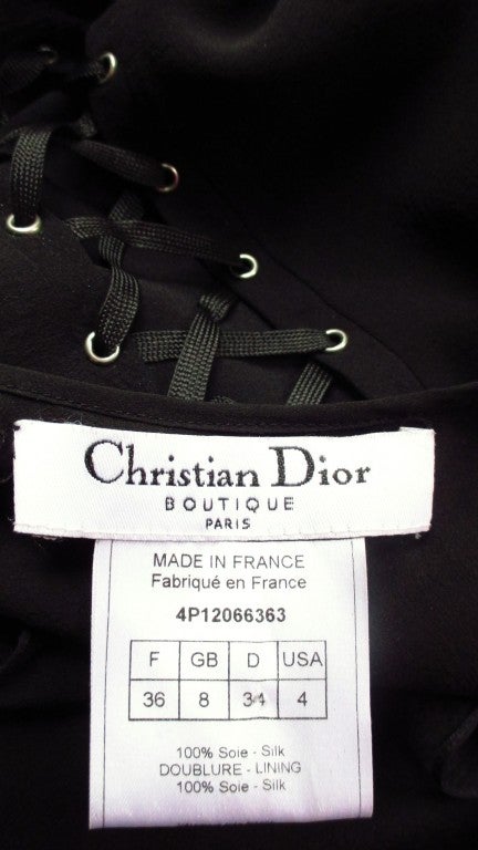 Vintage Christian Dior Silk Dress With Lacing 5
