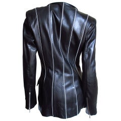 Claude Montana Piped Striped Leather Jacket 8