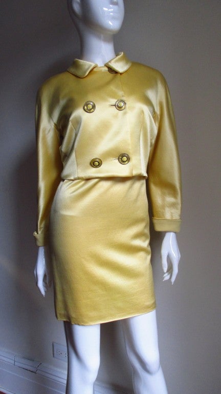 Brown 1990s Gianni Versace Silk Dress & Jacket