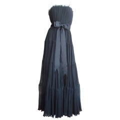 1960s Jean Louis Silk Pleated Gown