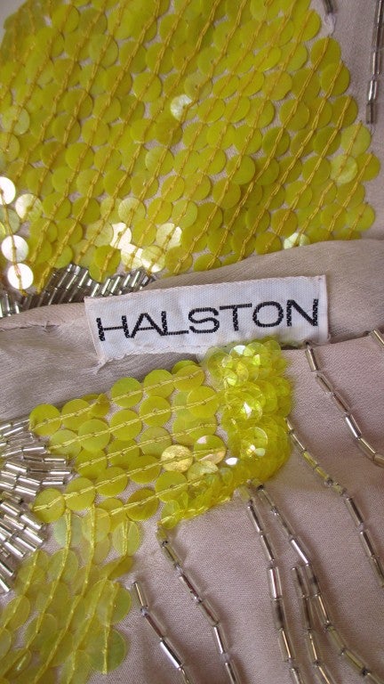 Stunning Halston Flower Beaded Skirt & Wrap Top 6