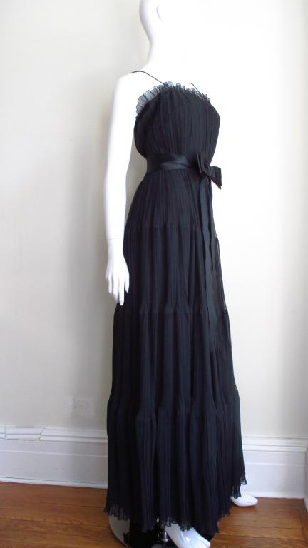 1960s Jean Louis Silk Pleated Gown 1