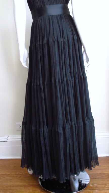 1960s Jean Louis Silk Pleated Gown 3