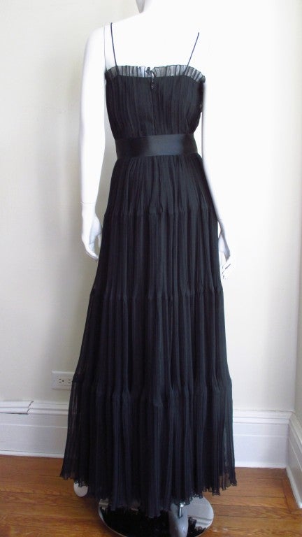 1960s Jean Louis Silk Pleated Gown 4