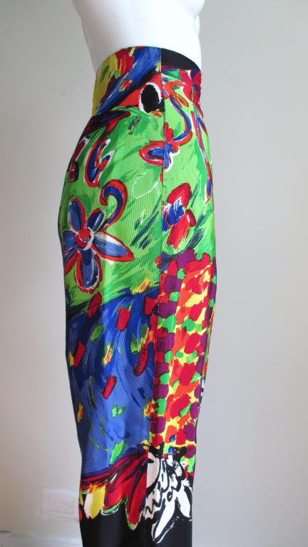 Early 90's Gianni Versace Couture Silk Pants For Sale at 1stdibs