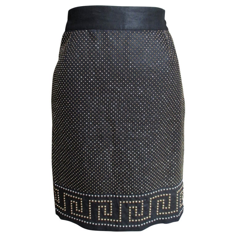 Gianni Versace Linen Studded Skirt
