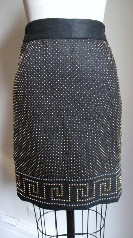Gianni Versace Linen Studded Skirt 1