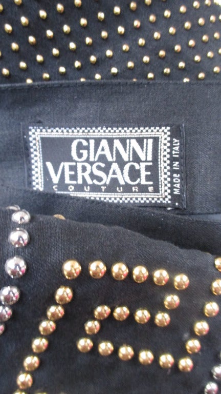 Gianni Versace Linen Studded Skirt 2