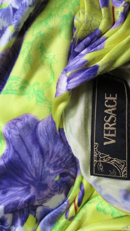 Versace Silk Cross Back Plunge Halter Dress 6