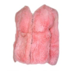 1970's Pink Goat Fur Jacket