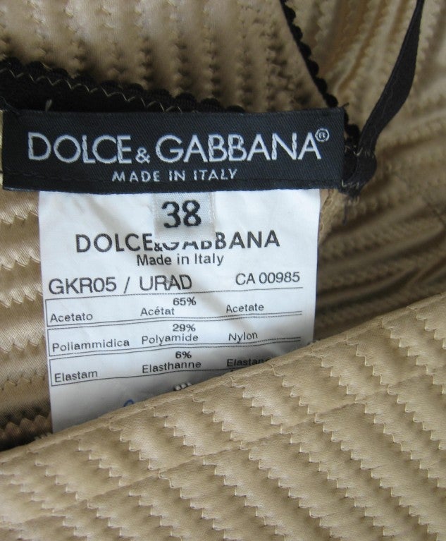 Women's Dolce & Gabbana Gold Corset Bustier Dress