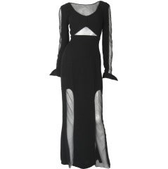 Vintage Karl Lagerfeld Dramatic Lace Cutouts Dress