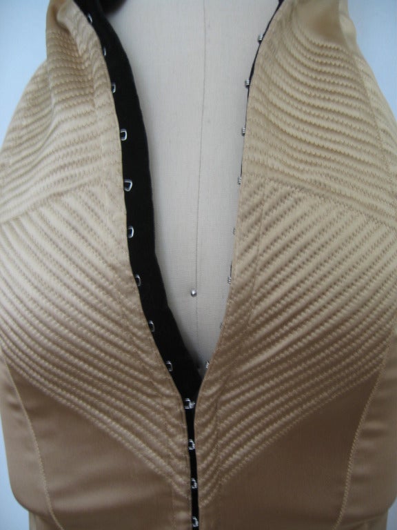 Dolce & Gabbana Gold Corset Bustier Dress In Excellent Condition In Water Mill, NY