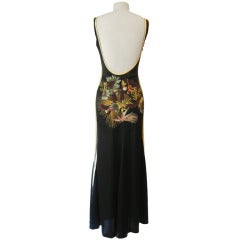 Gaultier Vintage Silk Dress w Emboidery & Number Appliques