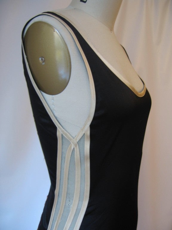 Women's Gaultier Vintage Silk Dress w Emboidery & Number Appliques