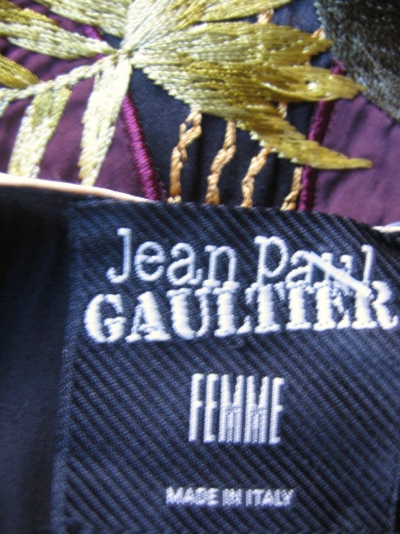 Gaultier Vintage Silk Dress w Emboidery & Number Appliques 5
