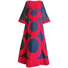 Ikonische 1960's Pierre Balmain Couture Seide Maxi Kleid