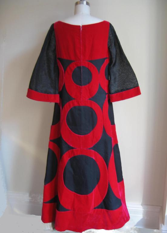 Ikonische 1960's Pierre Balmain Couture Seide Maxi Kleid 2