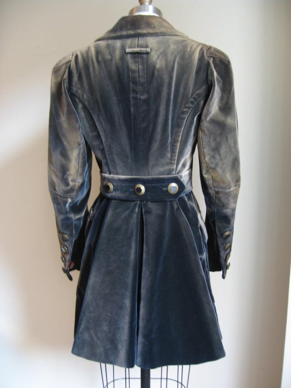 Women's Vintage Gaultier Ombre Velvet Bustle Coat