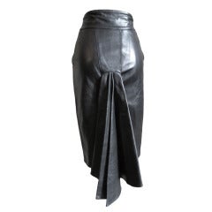 Vintage Claude Montana Leather Bustle Skirt 4