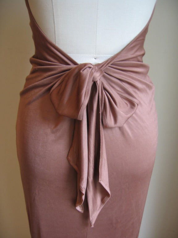 Versace Silk Plunge Halter Dress 1