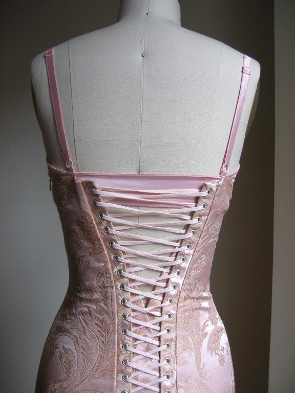 Dolce & Gabbana Silk Corset Bustier Dress w Back Lacing