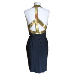 Moschino Couture Gold Sequin Peace Sign Dress 9