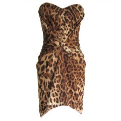 Dolce & Gabbana Silk Leopard Corset Bustier Dress