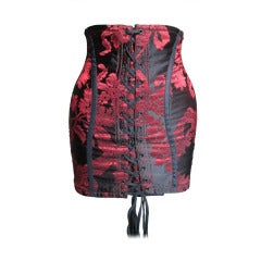 Vintage Dolce & Gabbana Silk Lace Up Corset Skirt