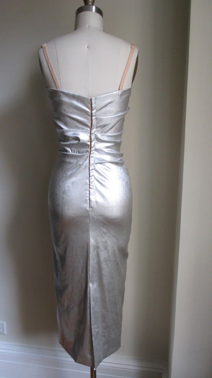 Dolce & Gabbana Silver Corset Bustier Dress In New Condition In Water Mill, NY