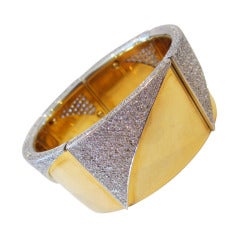  Yellow Gold and Diamond Cuff Bracelet