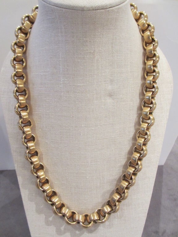 Yellow Gold Curb Link Chain Necklace and Bracelet