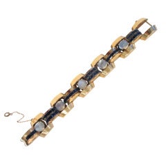 Rose Gold, Moonstone and Sapphire Vintage Bracelet