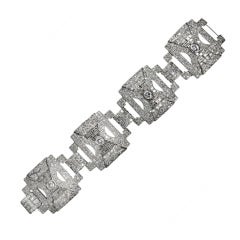 Dramatic Large Jazz Age Diamond Bracelet