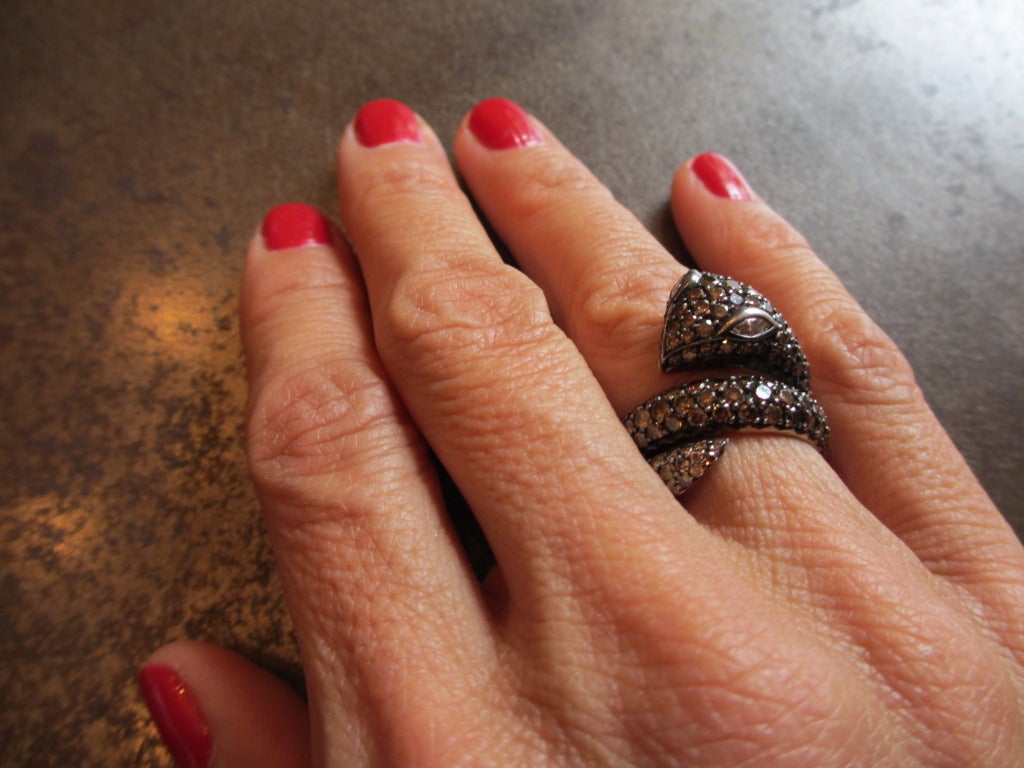 Brown Diamond Serpent Ring