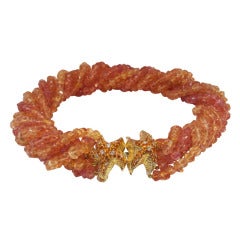 Imperial Topaz Bead Necklace with Starfish Clasp
