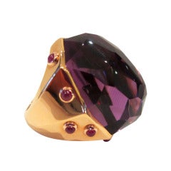  Rose Gold Ruby Amethyst Cocktail Ring by Gioia