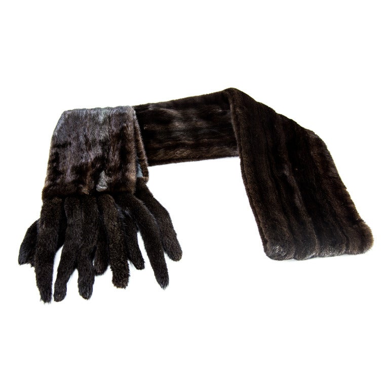 A Fabulous Long Blackglama Mink Stole/Scarf Custom made Fully let-out. A Luxurious and Glamorous way to stay warm!