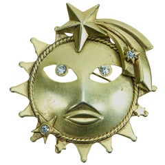 VIintage Askew London Sun Brooch Pin 3